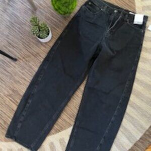 GAP Womens Black Barrel Jeans